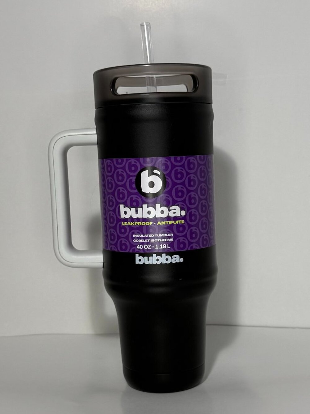 Bubba 40oz Insulated Tumbler With Handle Straw Leakproof Black Large Travel Mug